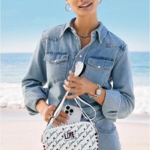 NWT Brighton Love Scroll Canvas Crossbody Bag